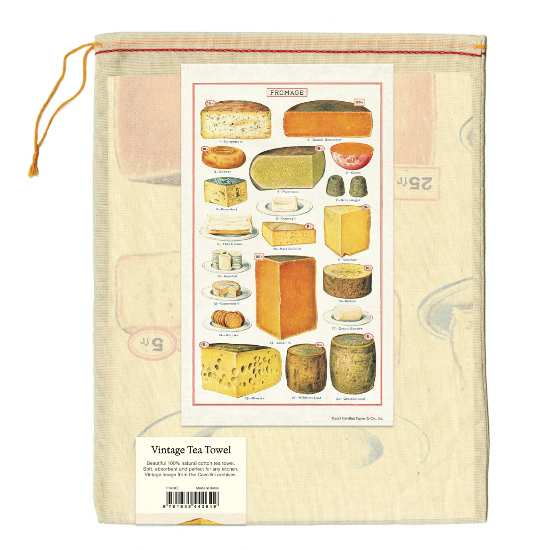 Cavallini & Co. Tea Towel - Cheese - Image 2