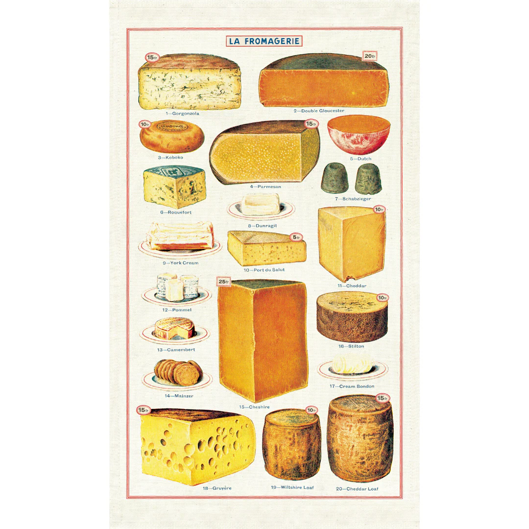 Cavallini & Co. Tea Towel - Cheese - Image 3