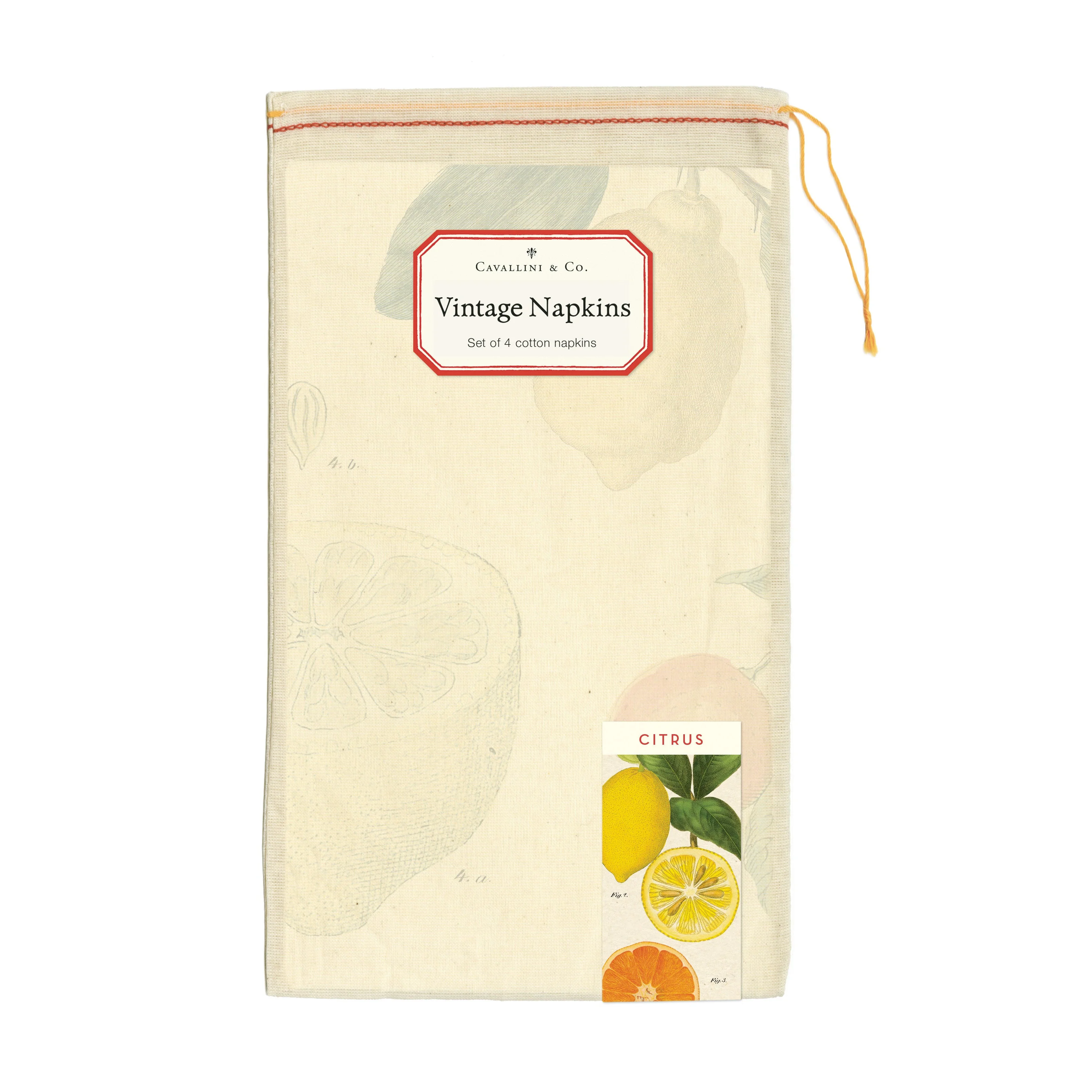Cavallini & Co. Cloth Napkin Set of 4 - Citrus Cloth - Image 2