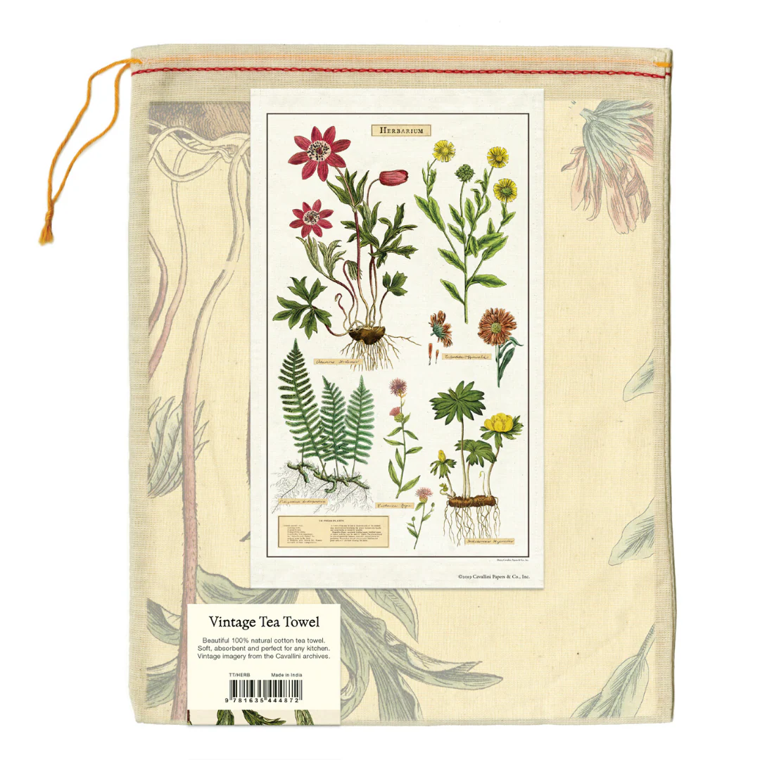 Cavallini & Co. Tea Towel - Herbarium - Image 2