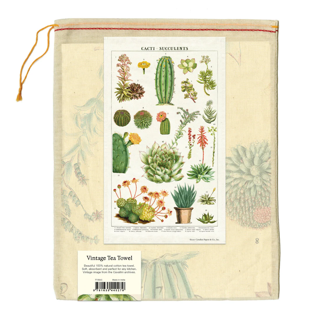 Cavallini & Co. Tea Towel - Succulents - Image 2
