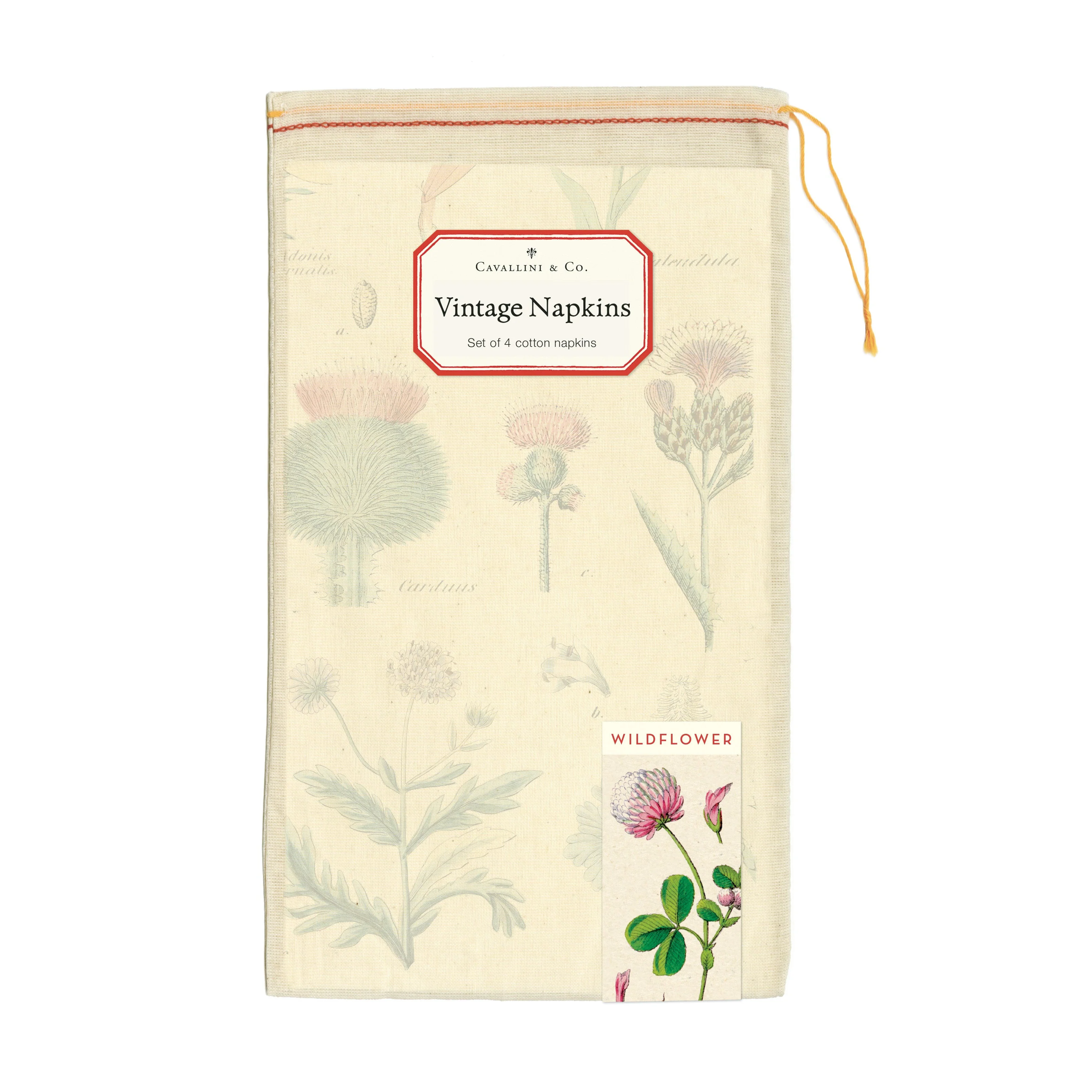 Cavallini & Co. Cloth Napkin Set of 4 - Wildflowers - Image 2