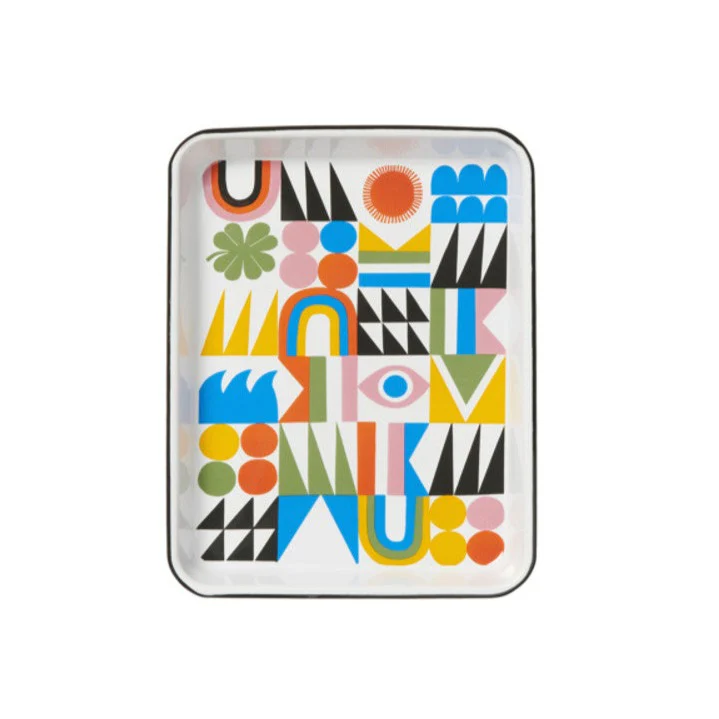 CCH x Lisa Congdon Bright Side Small Rectangle Tray Black Rim
