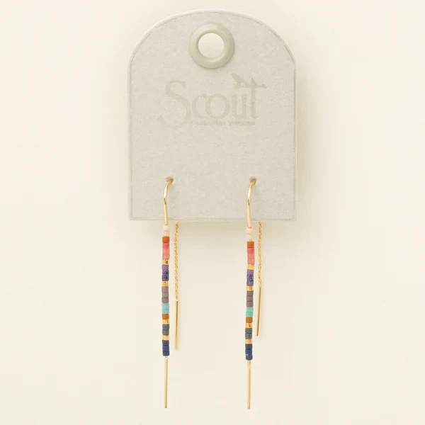 Chromacolor Miyuki Thread Earring - Dark Multi/Gold - Image 2