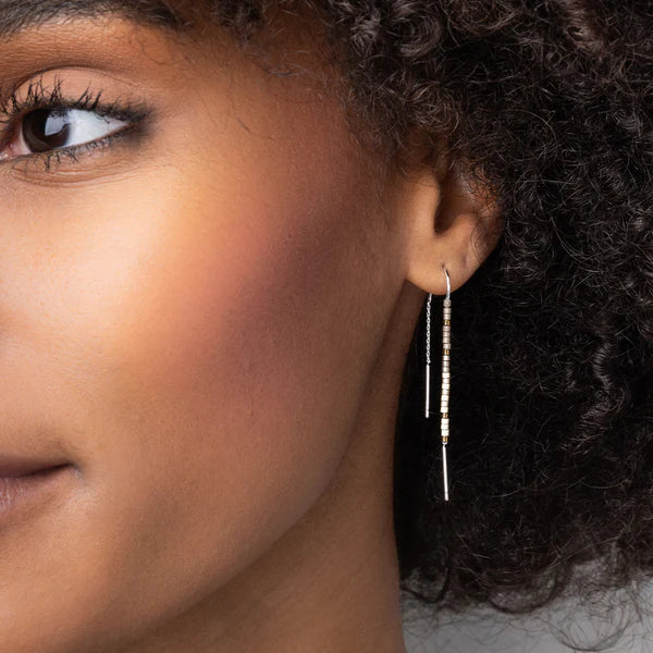 Chromacolor Miyuki Thread Earring - Pewter Silver - Image 2
