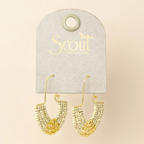 Chromacolor Miyuki U-Hoop Earring - Cream/Gold - Image 2