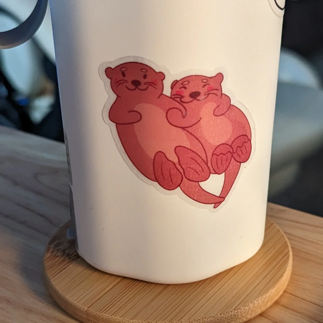 Clear Otter Pair Sticker - Image 2