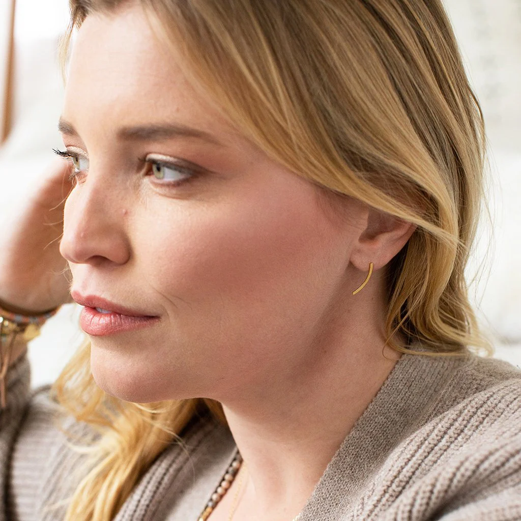 Refined Earring Collection - Comet Curve/Gold Vermeil - Image 2