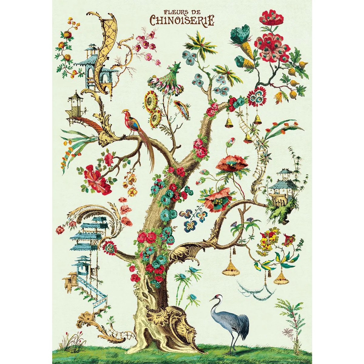 Cavallini & Co. Wrap - Fleurs de Chinoiserie