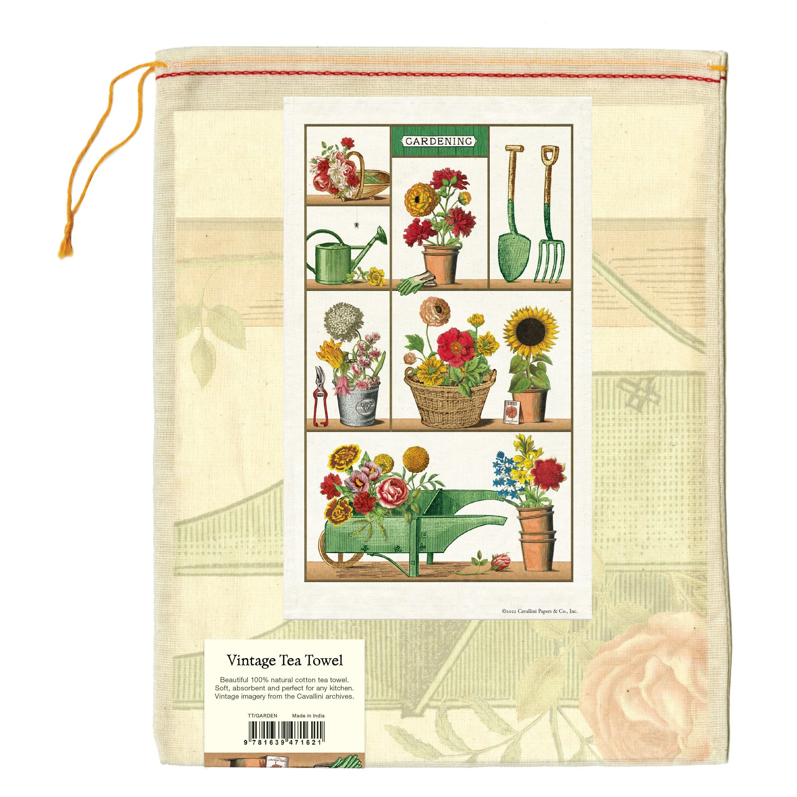 Cavallini & Co. Tea Towel - Gardening - Image 2