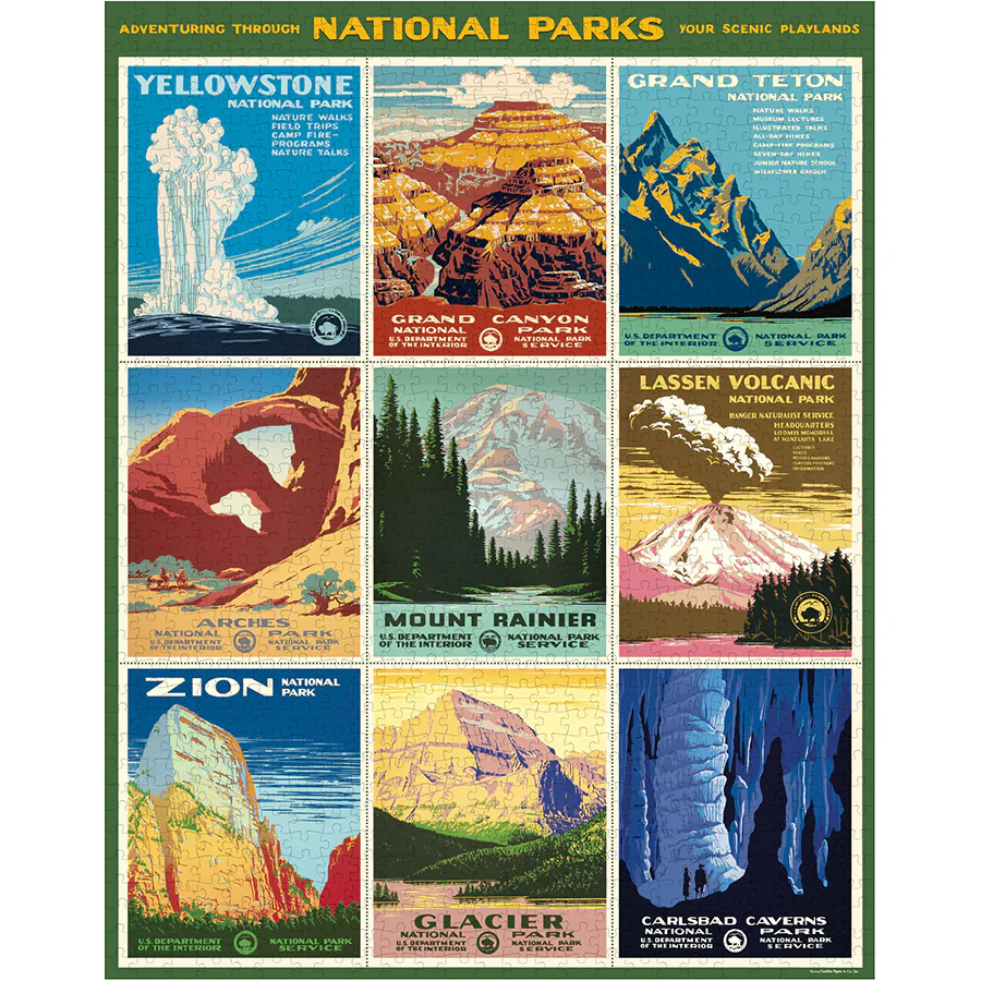Cavallini & Co. 1000 Piece Puzzle -National Parks Posters - Image 3