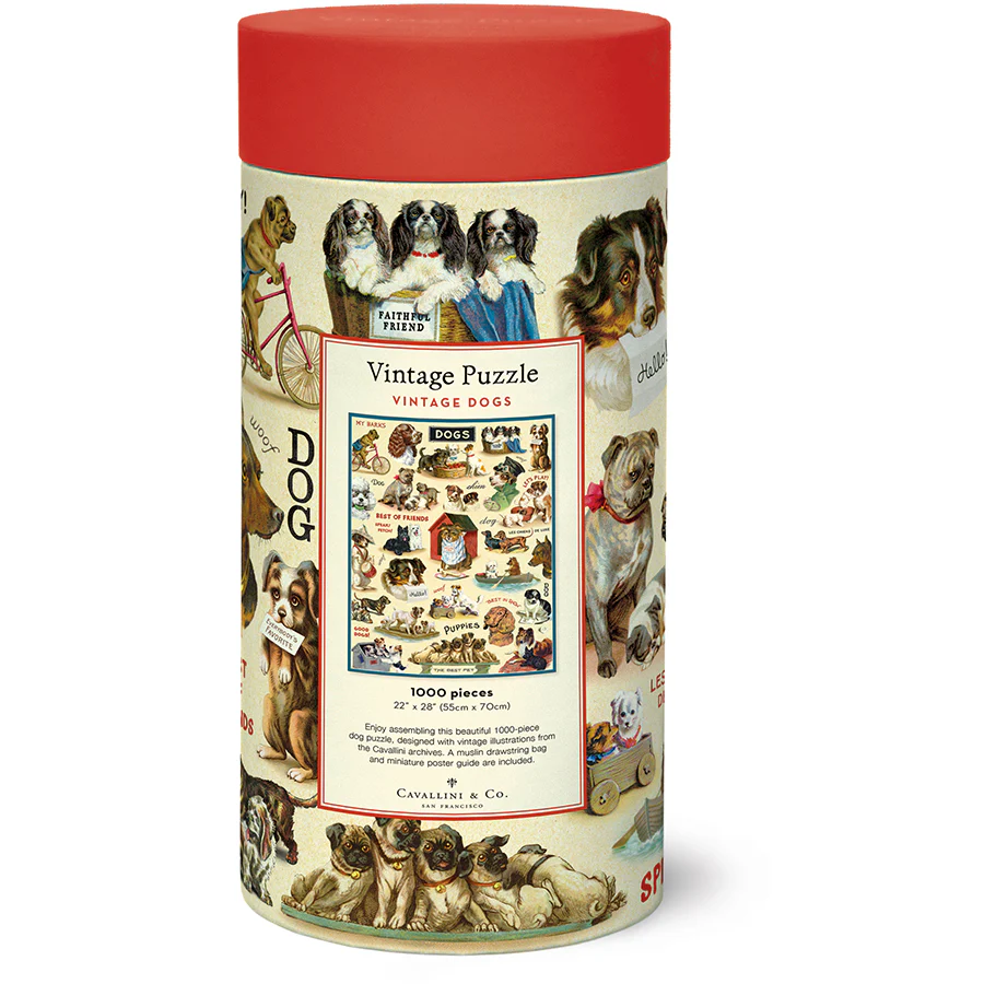 Cavallini & Co. 1000 Piece Puzzle -Vintage Dogs - Image 2