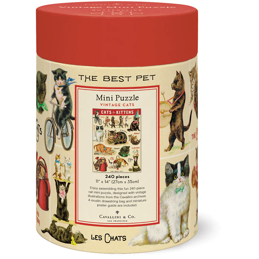 Cavallini & Co. 240 Piece Mini Puzzle -Vintage Cats - Image 2
