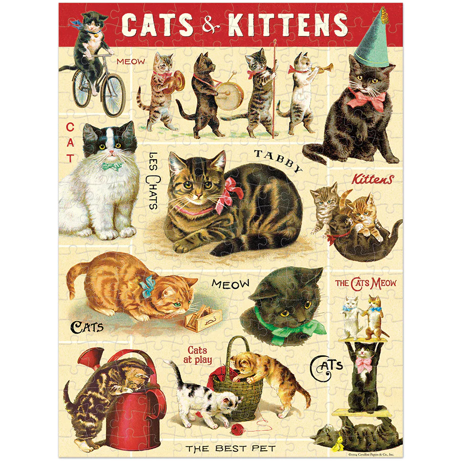 Cavallini & Co. 240 Piece Mini Puzzle -Vintage Cats - Image 3