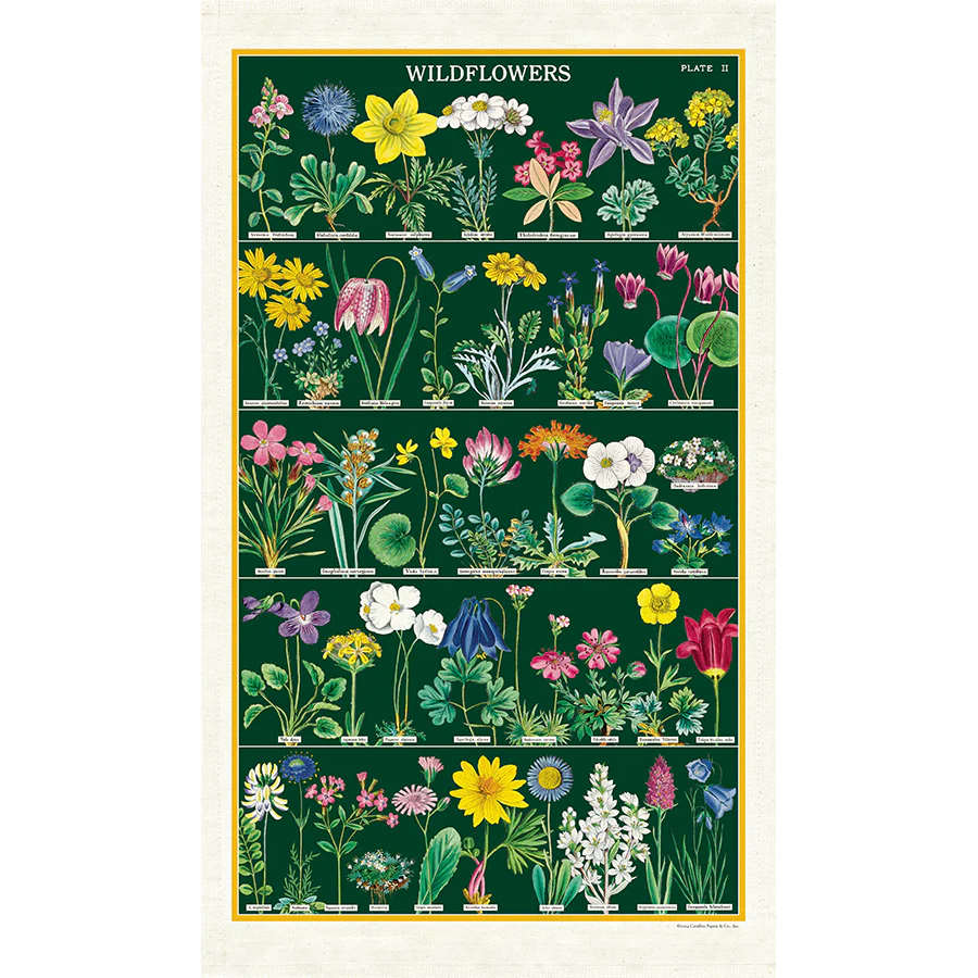 Cavallini & Co. Tea Towel -Wildflowers 2 - Image 2