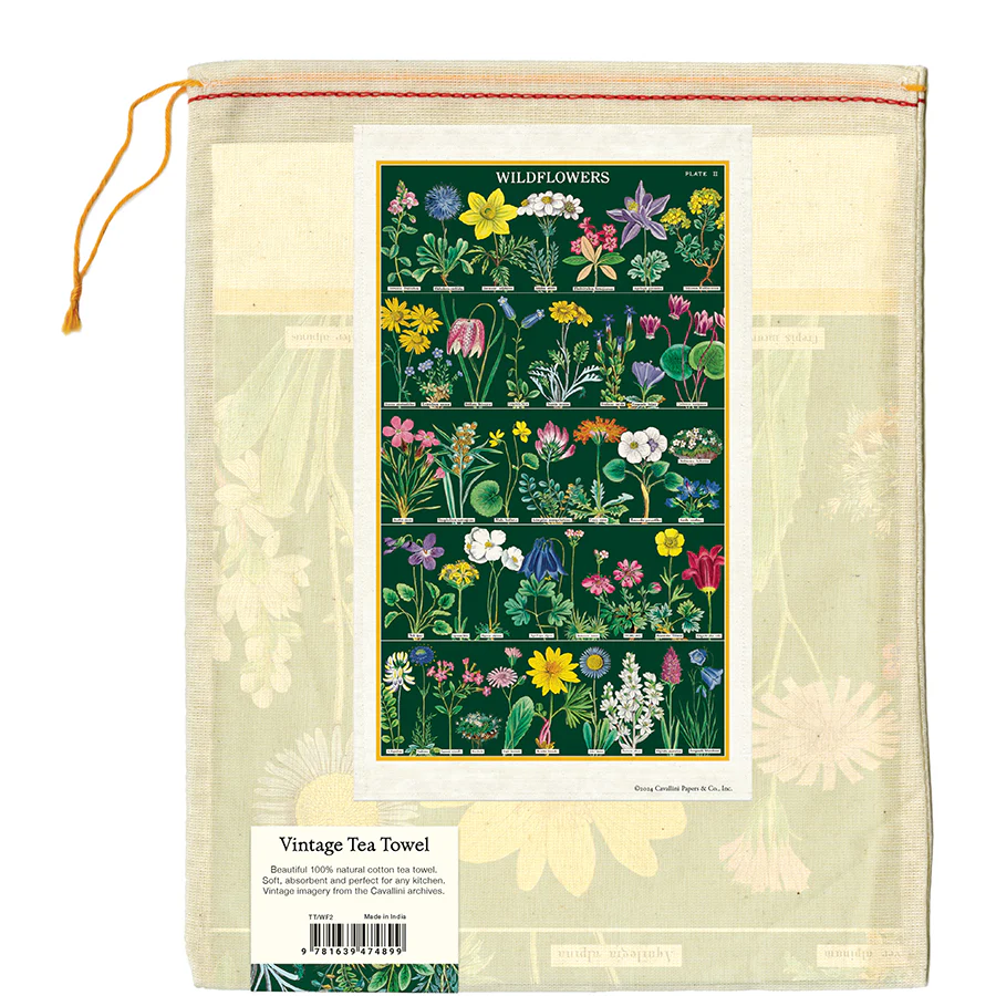 Cavallini & Co. Tea Towel -Wildflowers 2 - Image 3