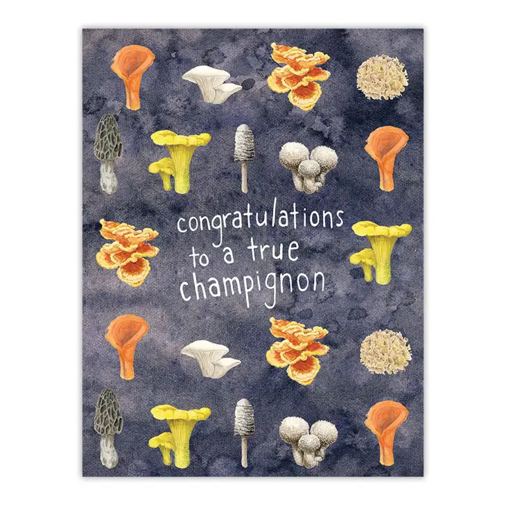 Congratulations Champignon - Mushroom Greeting Card - Image 3