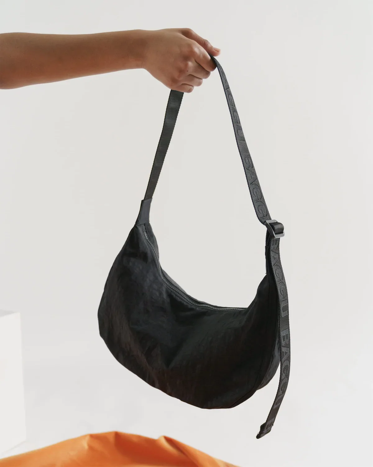 Baggu Medium Nylon Crescent Bag - Black - Image 3