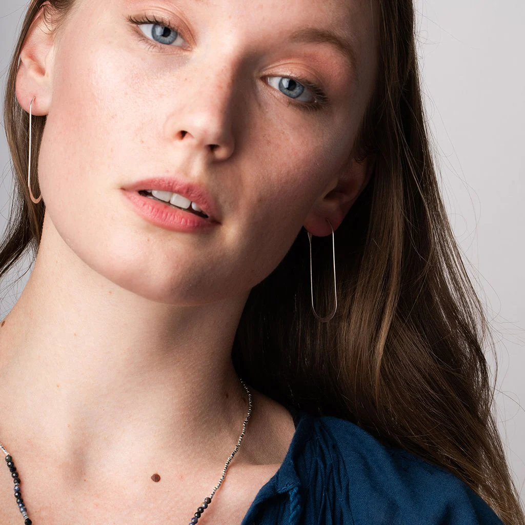 Refined Earring Collection - Cosmic Oval/Sterling Silver - Image 2