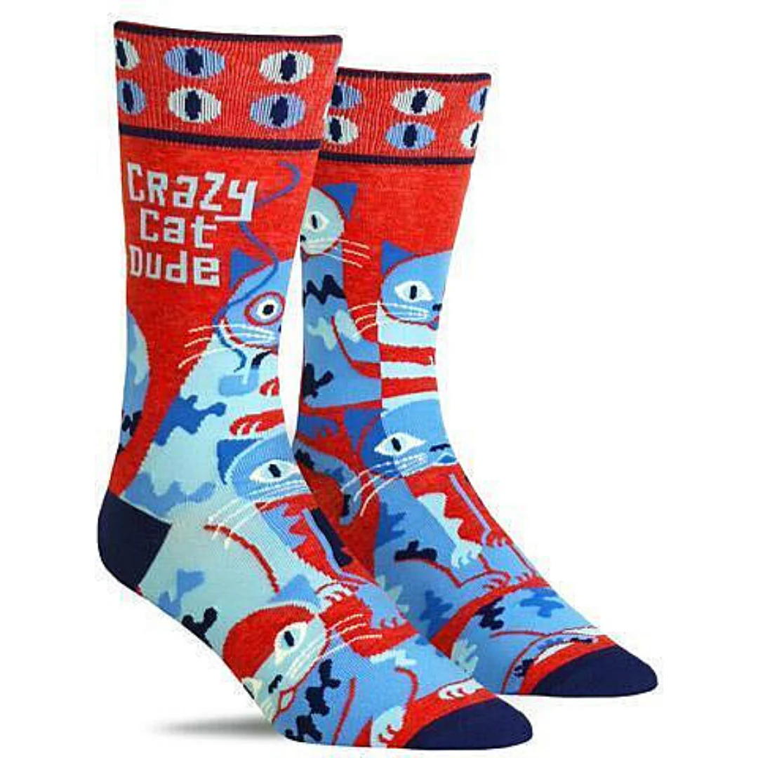 Crazy Cat Dude Men's Socks