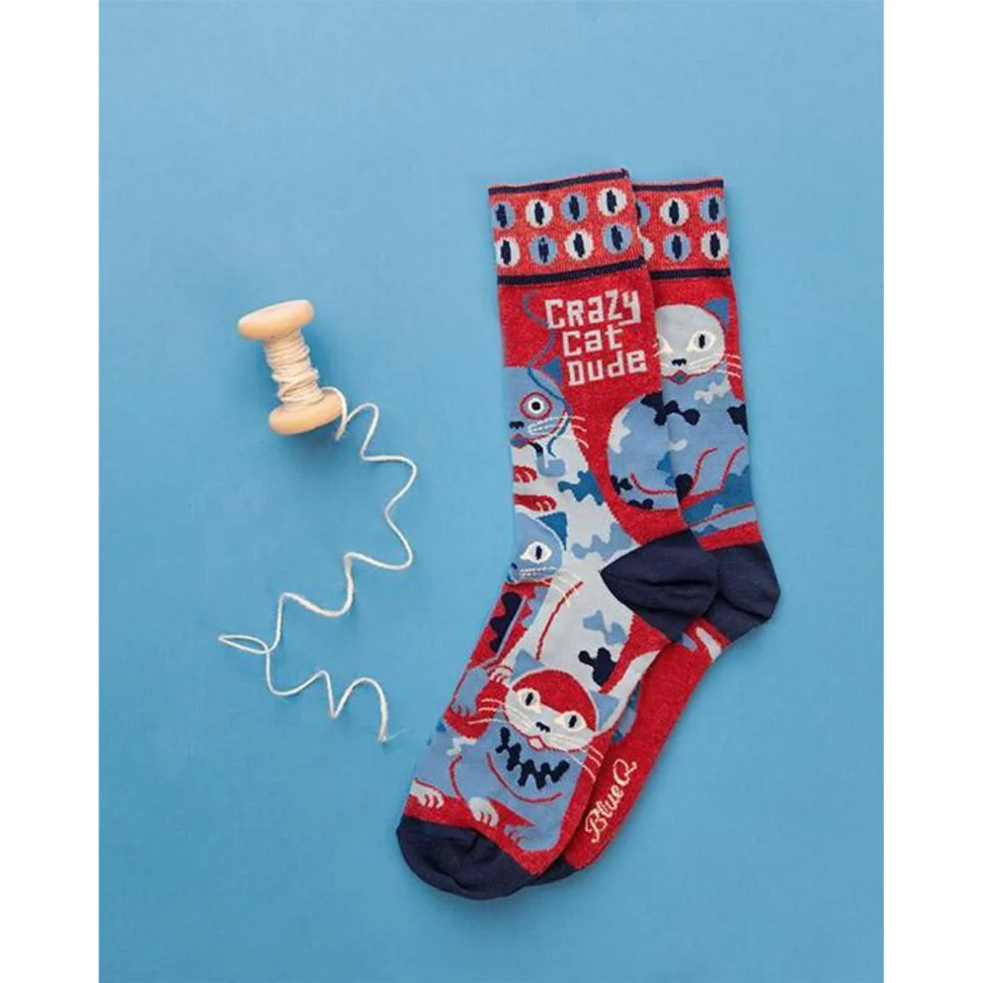 Crazy Cat Dude Men's Socks - Image 3