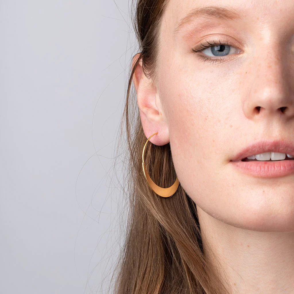 Refined Earring Collection - Crescent Hoop/Gold Vermeil - Image 2