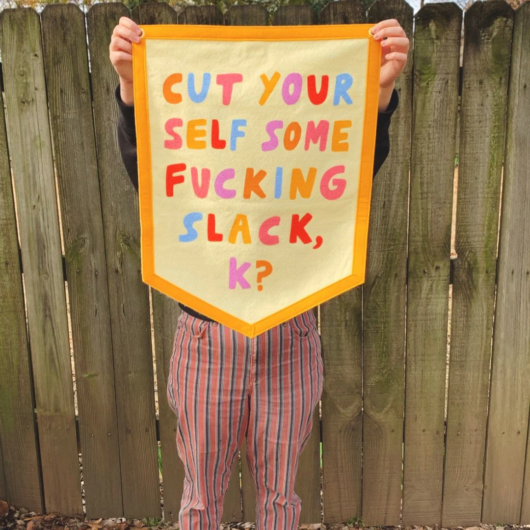 Cut Yourself Some Slack Camp Flag - Image 2