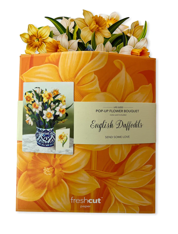 English Daffodils Bouquet FreshCut Paper Card - Image 3