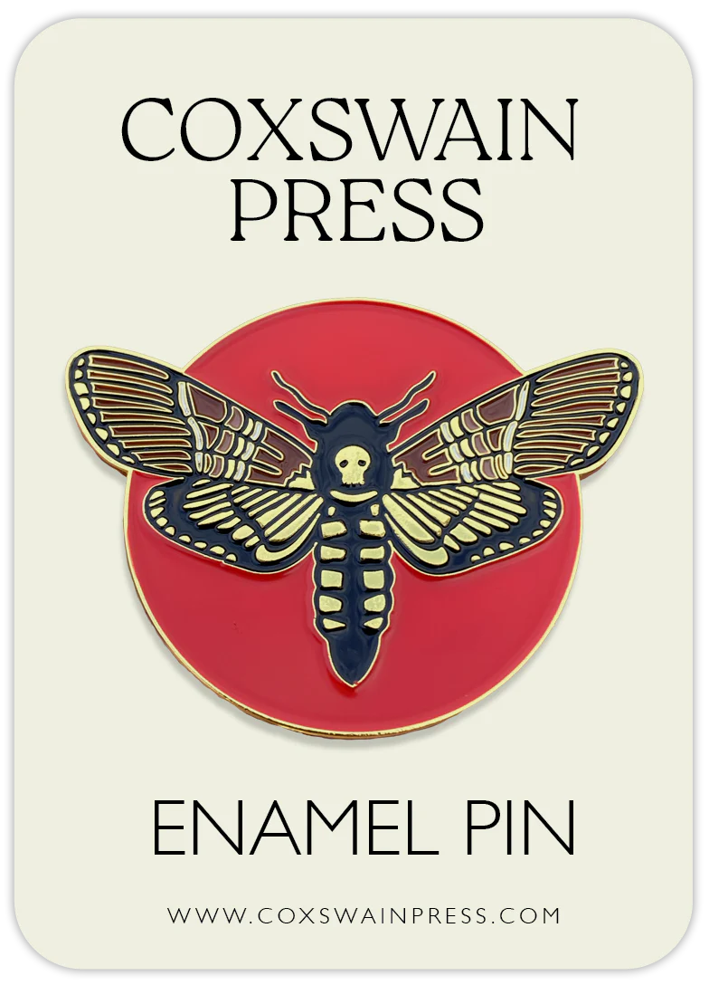 Death's Head Moth Enamel Pin - Coxswain Press - Image 2