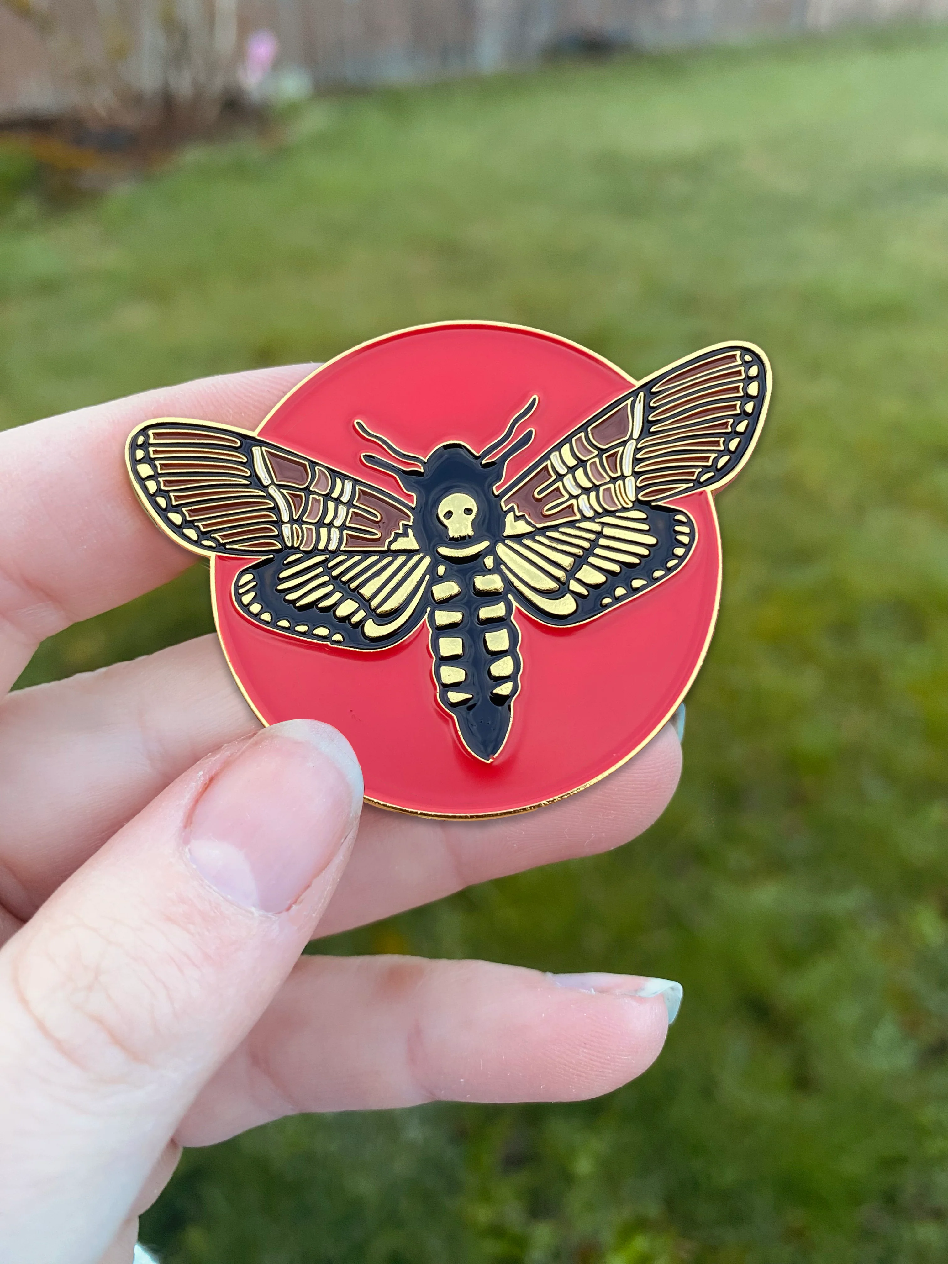 Death's Head Moth Enamel Pin - Coxswain Press - Image 3