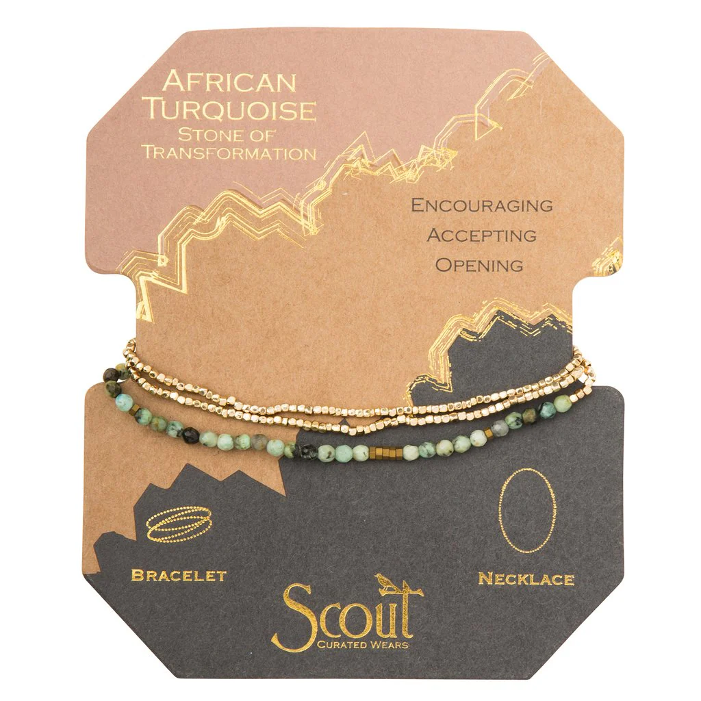 Delicate Stone Bracelet & Necklace African Turquoise - Stone of Transformation