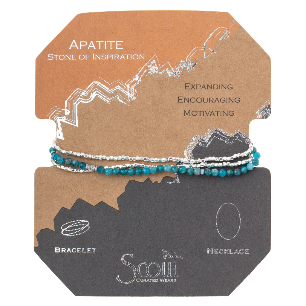 Delicate Stone Bracelet & Necklace Apatite/Silver - Stone of Inspiration