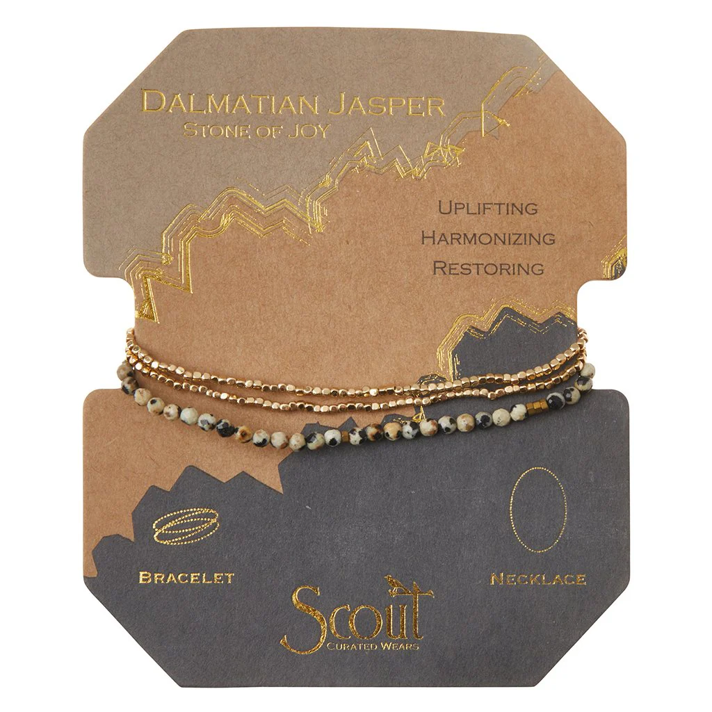 Delicate Stone Bracelet & Necklace Dalmatian Jasper - Stone of Joy