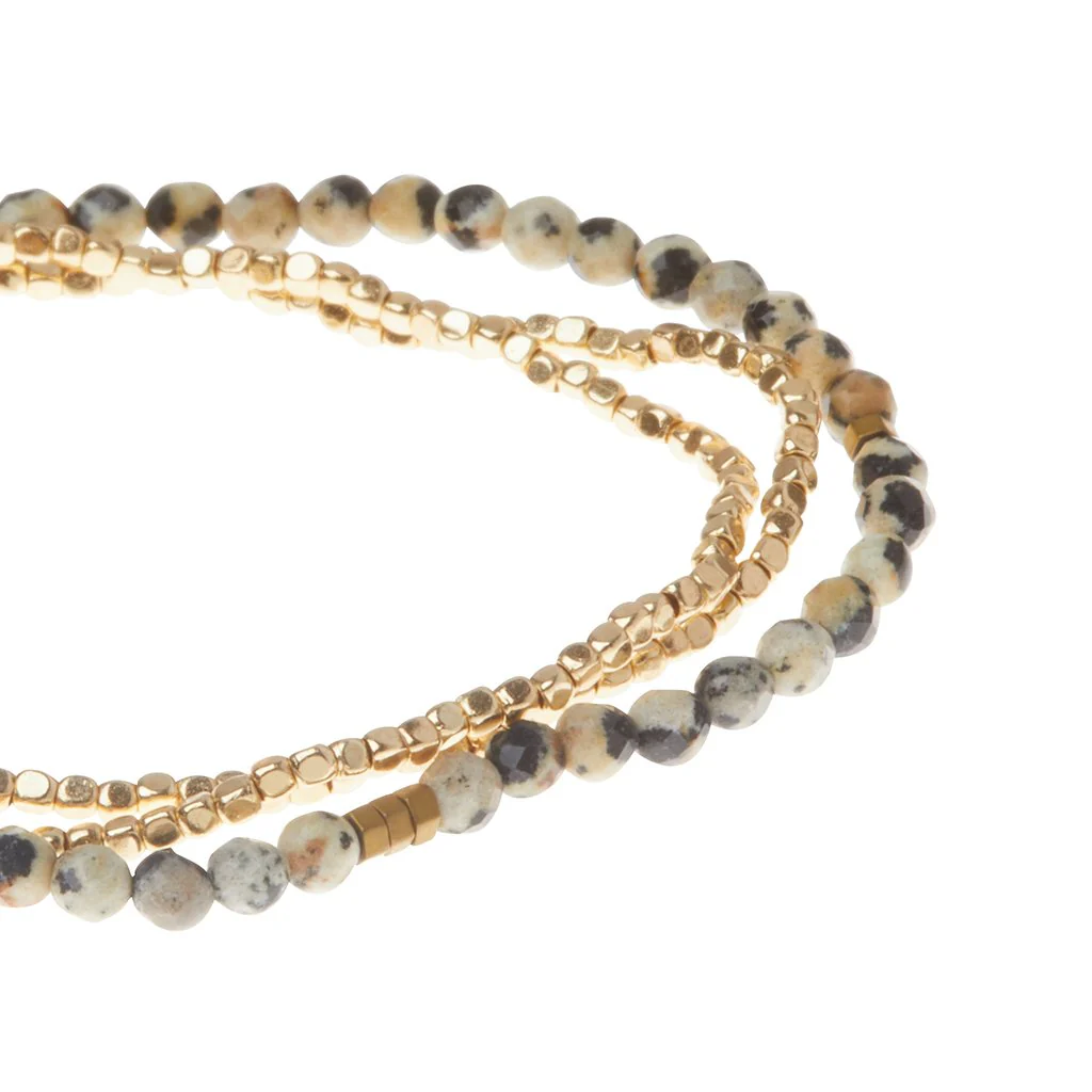 Delicate Stone Bracelet & Necklace Dalmatian Jasper - Stone of Joy - Image 3