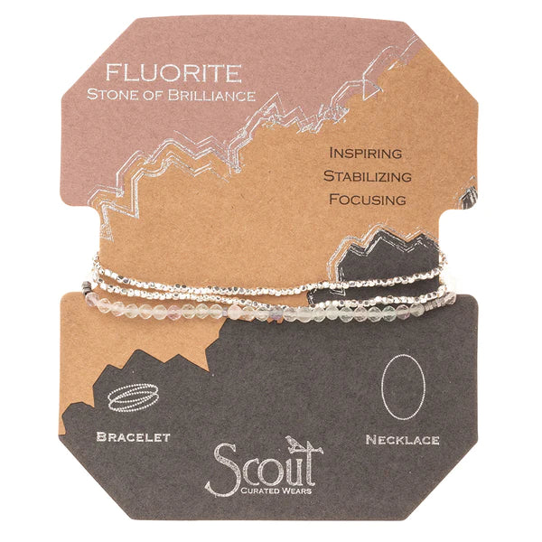 Delicate Stone Bracelet & Necklace Fluorite - Stone of Brilliance