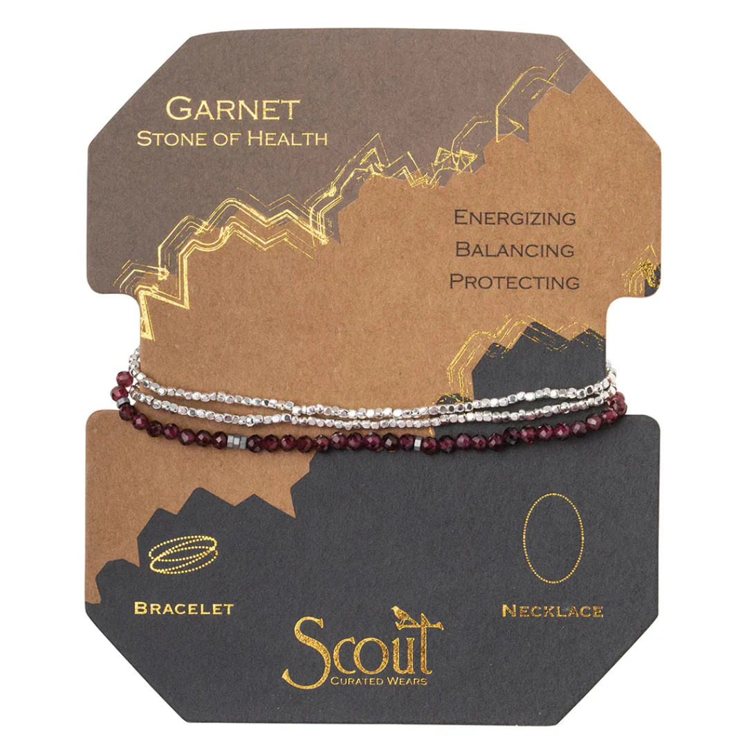 Delicate Stone Bracelet & Necklace  Garnet- Stone of Health - Image 2