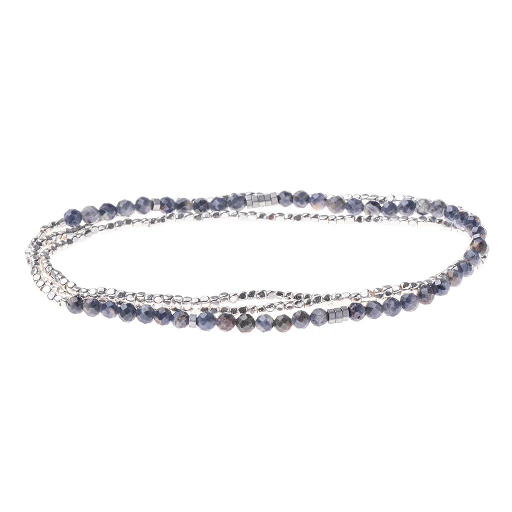 Delicate Stone Bracelet & Necklace Iolite Sunstone/Silver - Stone of Harmony - Image 2