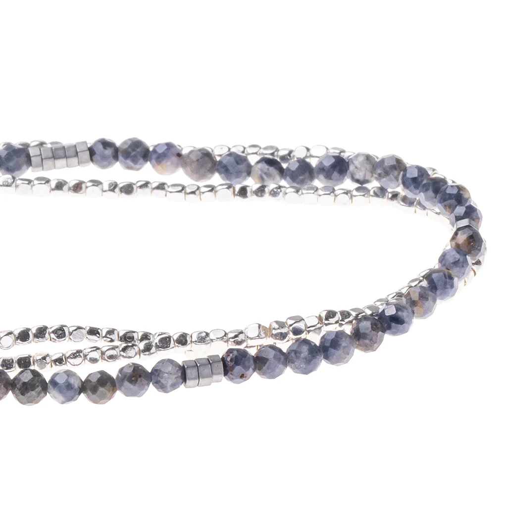 Delicate Stone Bracelet & Necklace Iolite Sunstone/Silver - Stone of Harmony - Image 3