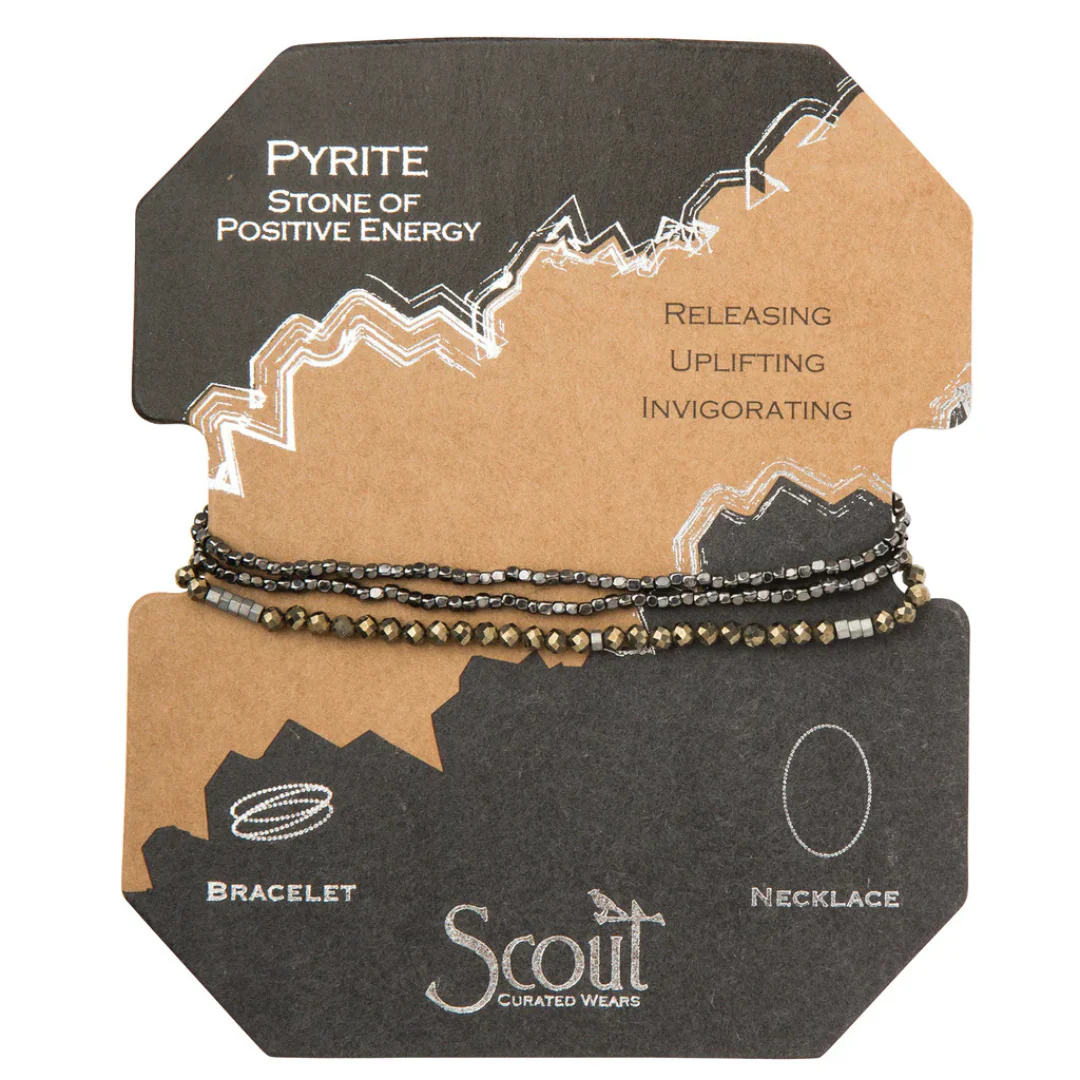 Delicate Stone Bracelet & Necklace  Pyrite - Stone of Positive Energy - Image 2