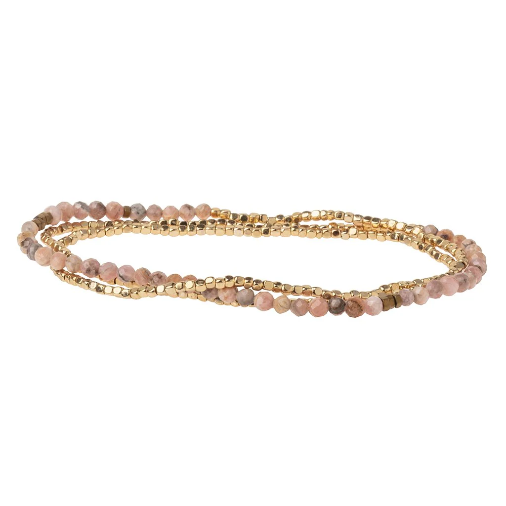 Delicate Stone Bracelet & Necklace  Rhodochrosite - Stone of Love - Image 2