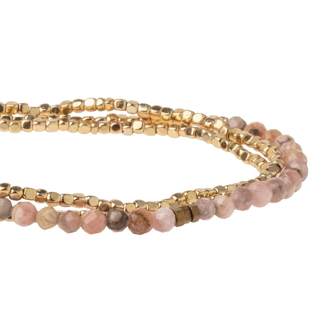 Delicate Stone Bracelet & Necklace  Rhodochrosite - Stone of Love - Image 3