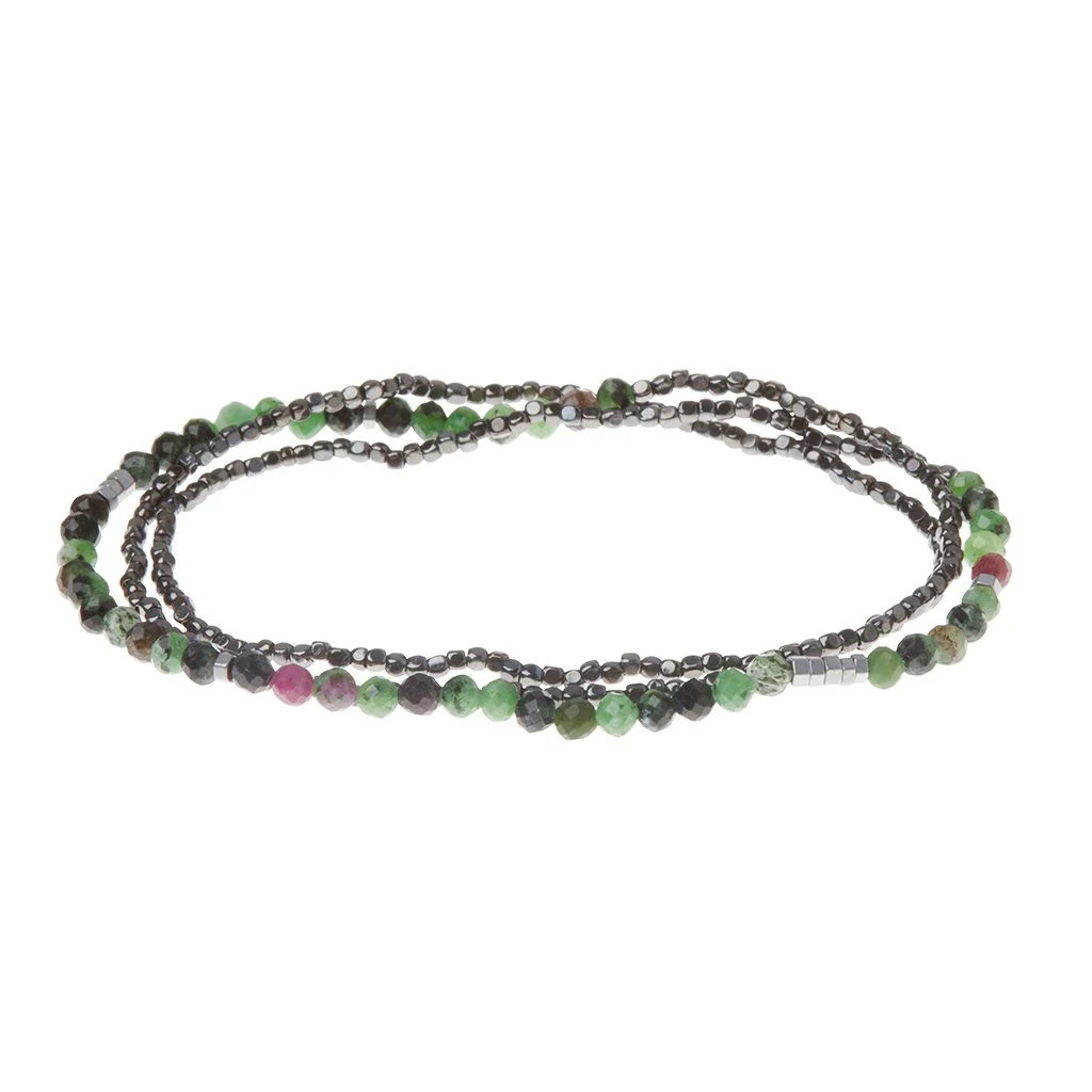 Delicate Stone Bracelet & Necklace  Ruby Zoisite - Stone of Connection - Image 2