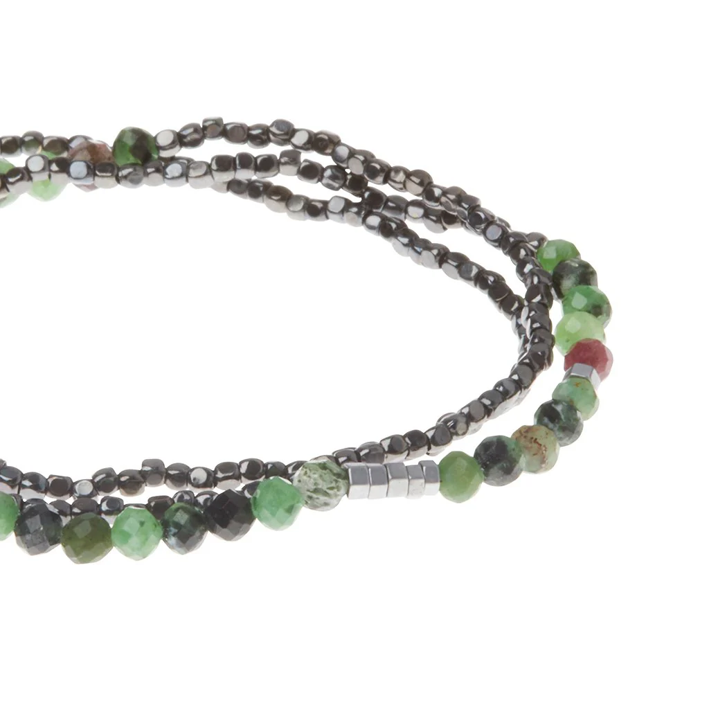 Delicate Stone Bracelet & Necklace  Ruby Zoisite - Stone of Connection - Image 3