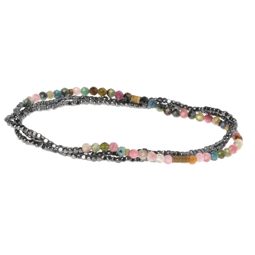 Delicate Stone Bracelet & Necklace  Tourmaline/Hematite - Stone of Healing - Image 2