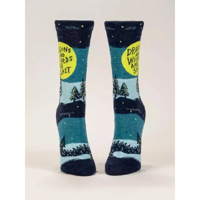 Dragons & Wizards & Sh*t Women's Crew Socks - Image 2