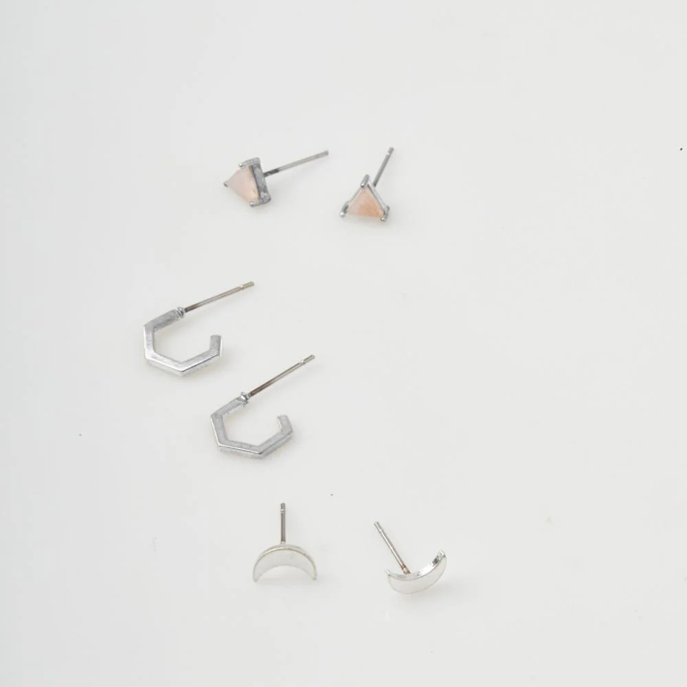 Ella Stud Trio - Silver - Image 2