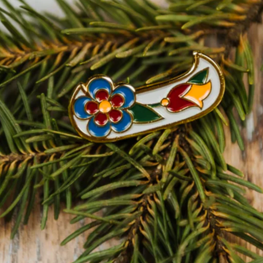 Enamel Pin - Floral Canoe - Image 2