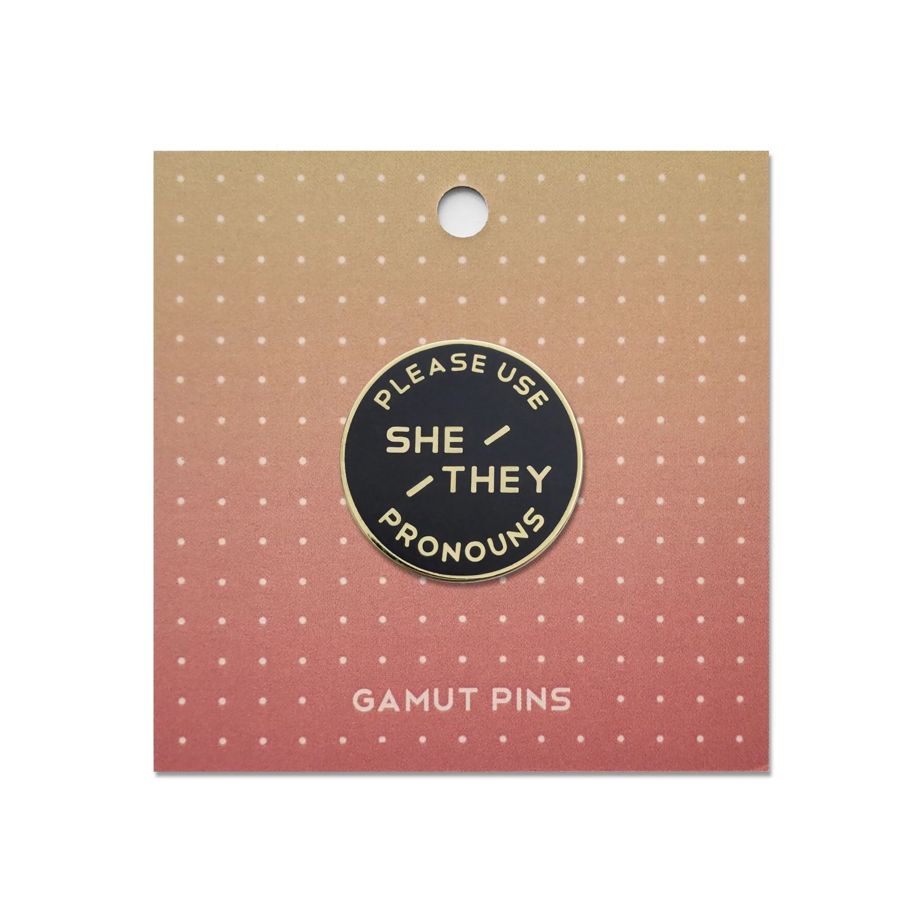 Enamel Pronoun Pin: She/They - Black - Image 2