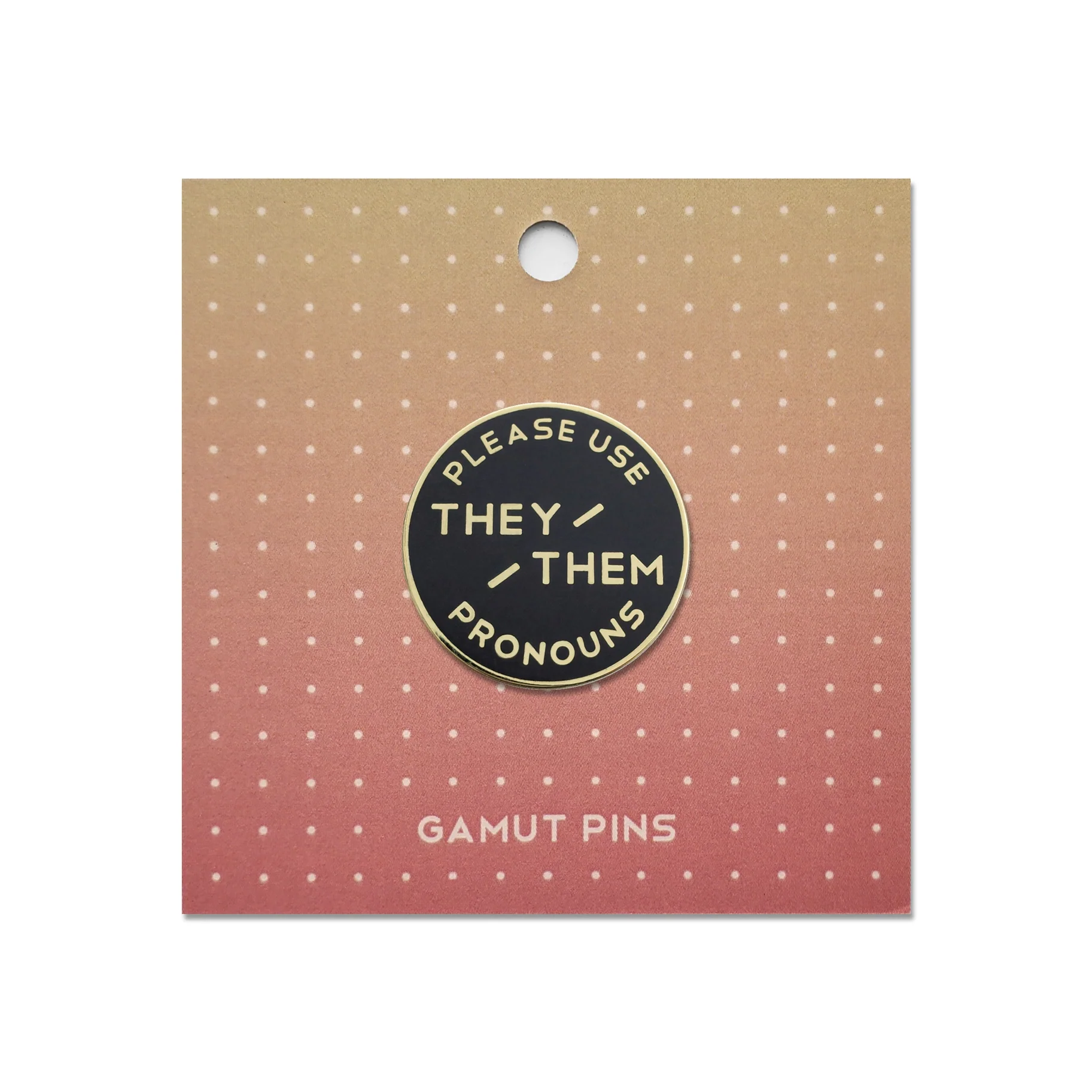 Enamel Pronoun Pin: They/Them - Black - Image 2