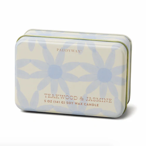 Everyday Tin 5oz Ivory & Blue - Teakwood & Jasmine